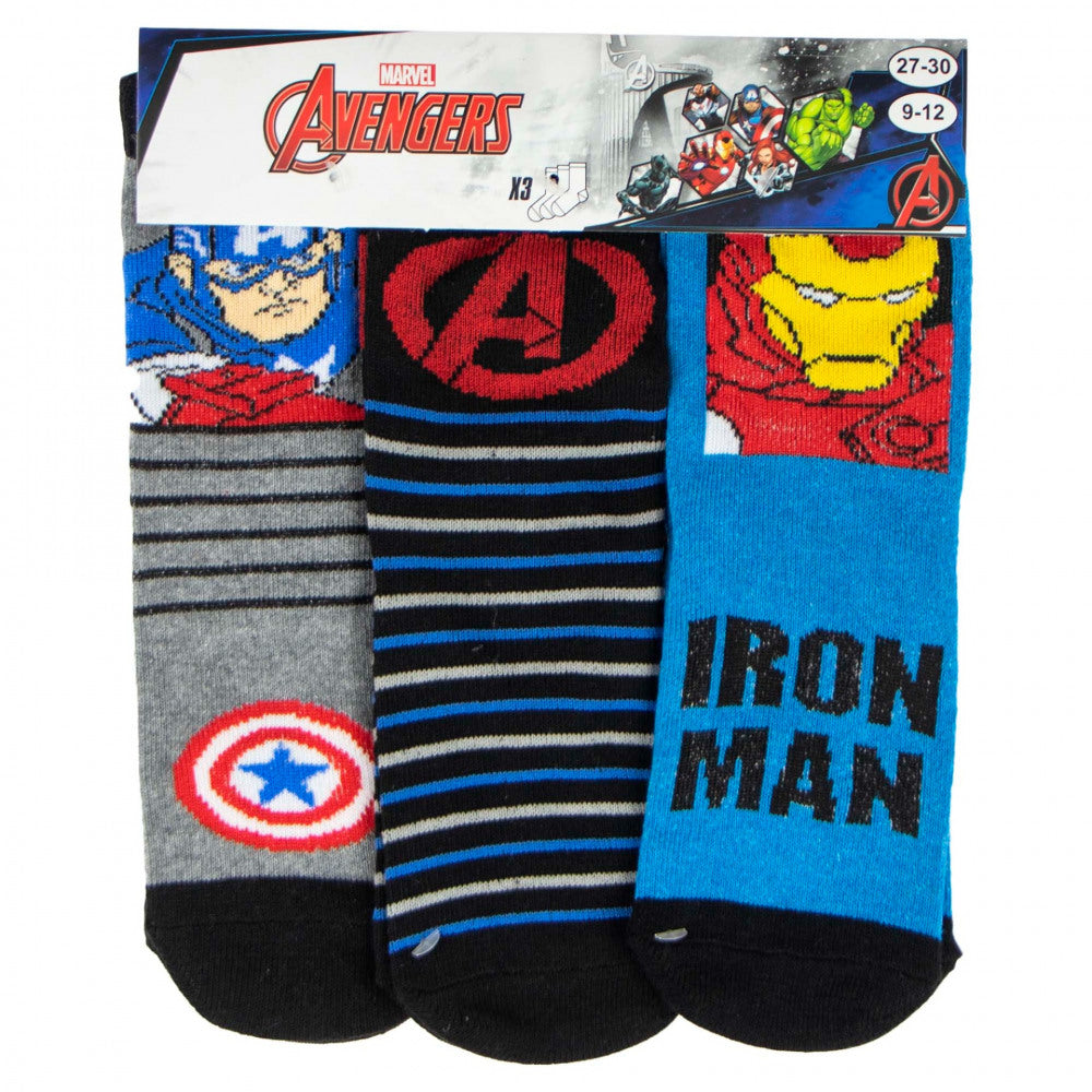 Marvel Avengers Kinderstrümpfe 3 Paar Outdoor Unisex – Superhelden Socken – Kindergeschenk Größen 23-34