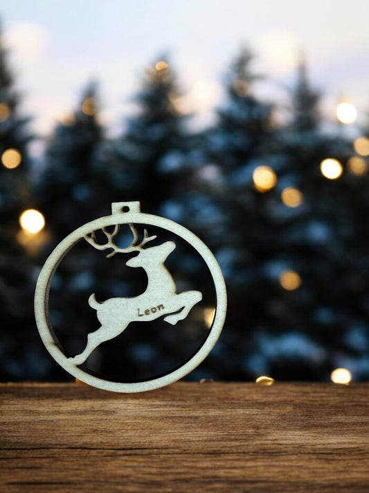 Personalisierbare Weihnachtsanhänger aus Holz