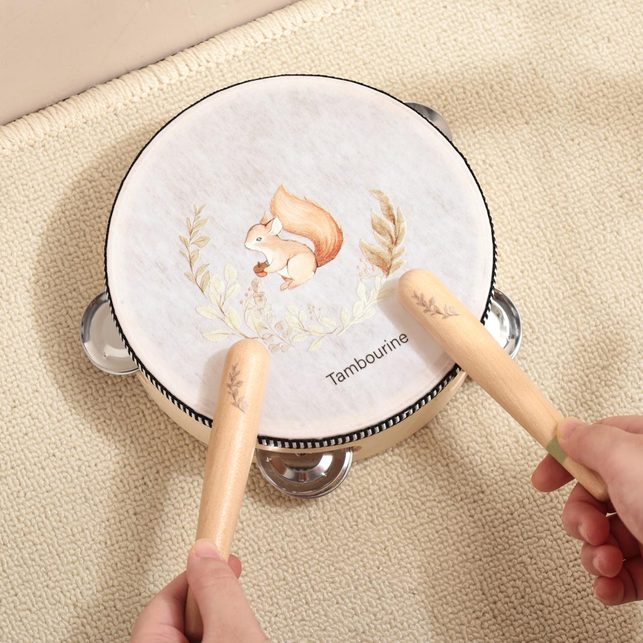 Holz Musikinstrument-Set Eichhörnchen – Montessori ab 12 Monaten