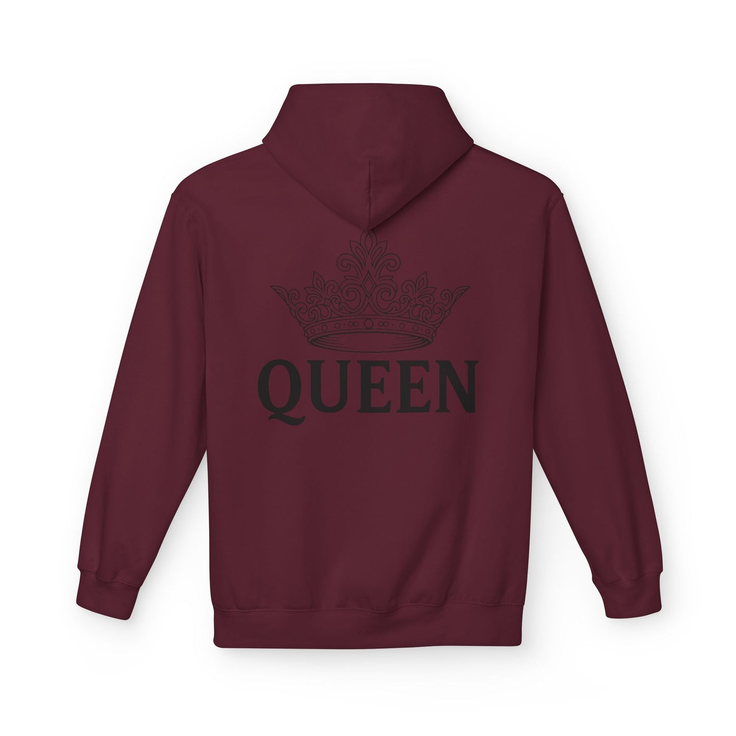 Vorderseite - Weiß/Hell): "QUEEN Partner Hoodie weiß - Pärchen Pullover für Sie mit elegantem Design"

