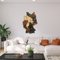 Deutschland 3D Holzkarte Obsidian Black XL – edle Wanddeko aus Holz

