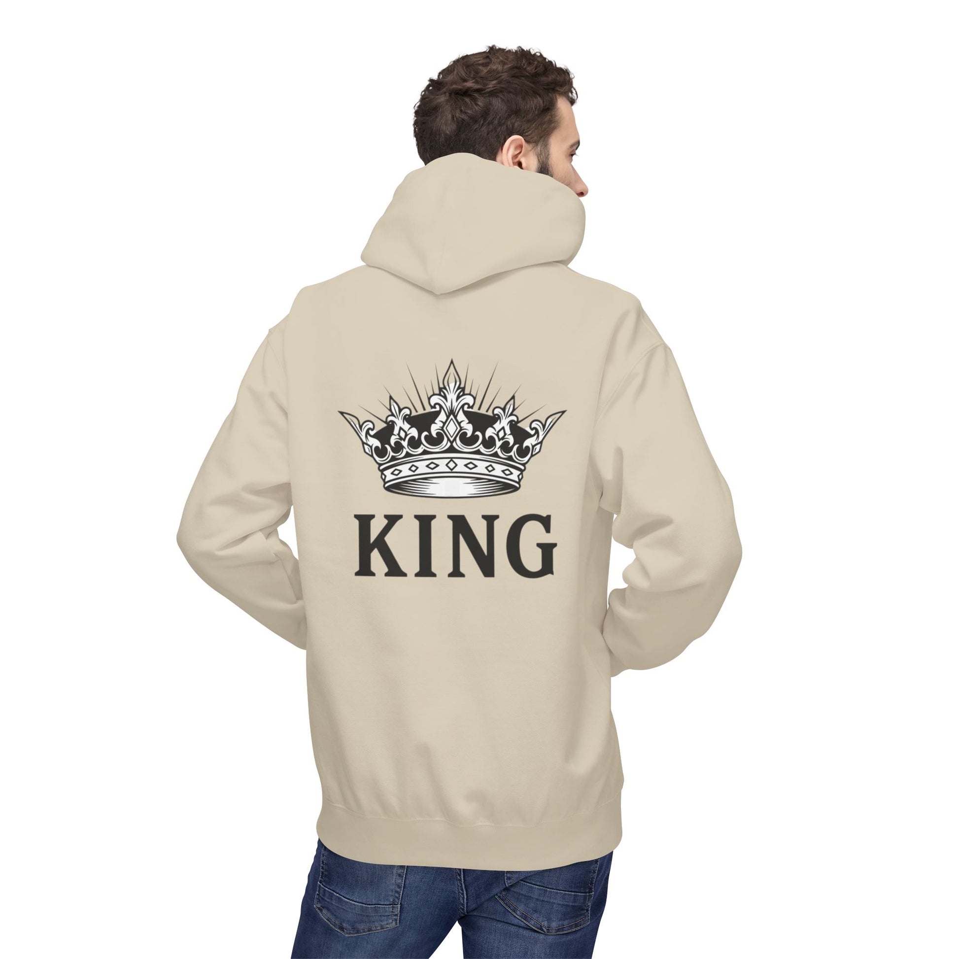KING Hoodie Rückseite - Krone und KING Schriftzug auf schwarzem Pullover
