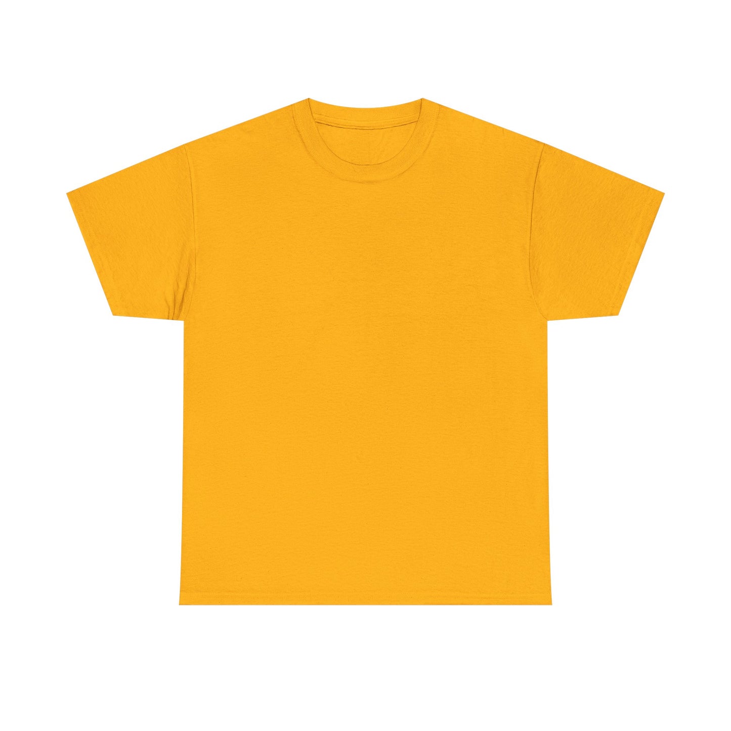 Goldfarbenes T-Shirt mit GPS-Koordinaten Rückendruck, besonderer Ort