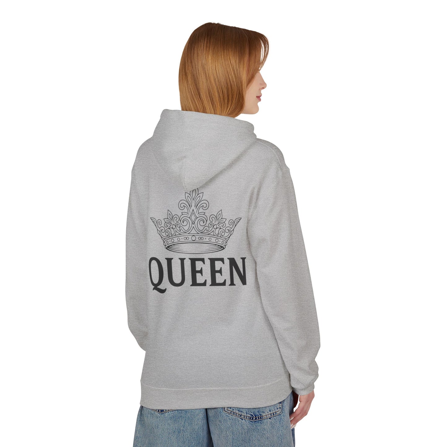 Partner Hoodie 'QUEEN' – Personalisierter Couple Pullover für Sie