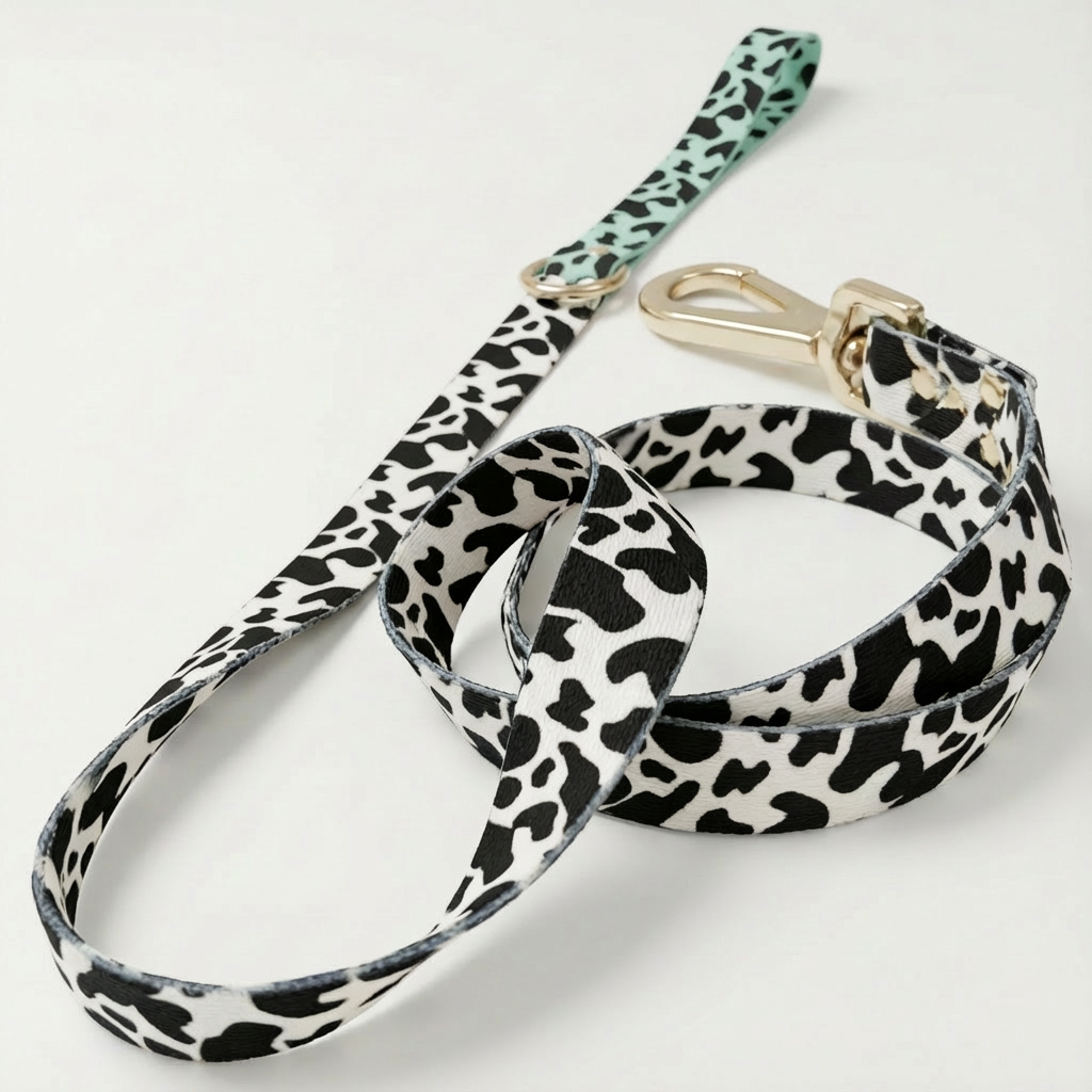 Hundeleine Aqua Camo mit Goldmetall-Accessoires - Schnelltrocknend 1,1m

