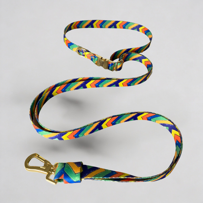 Festival Hands-Free Leine - Detailansicht der verstellbaren Hüftgürtelfunktion mit goldenen Karabinern