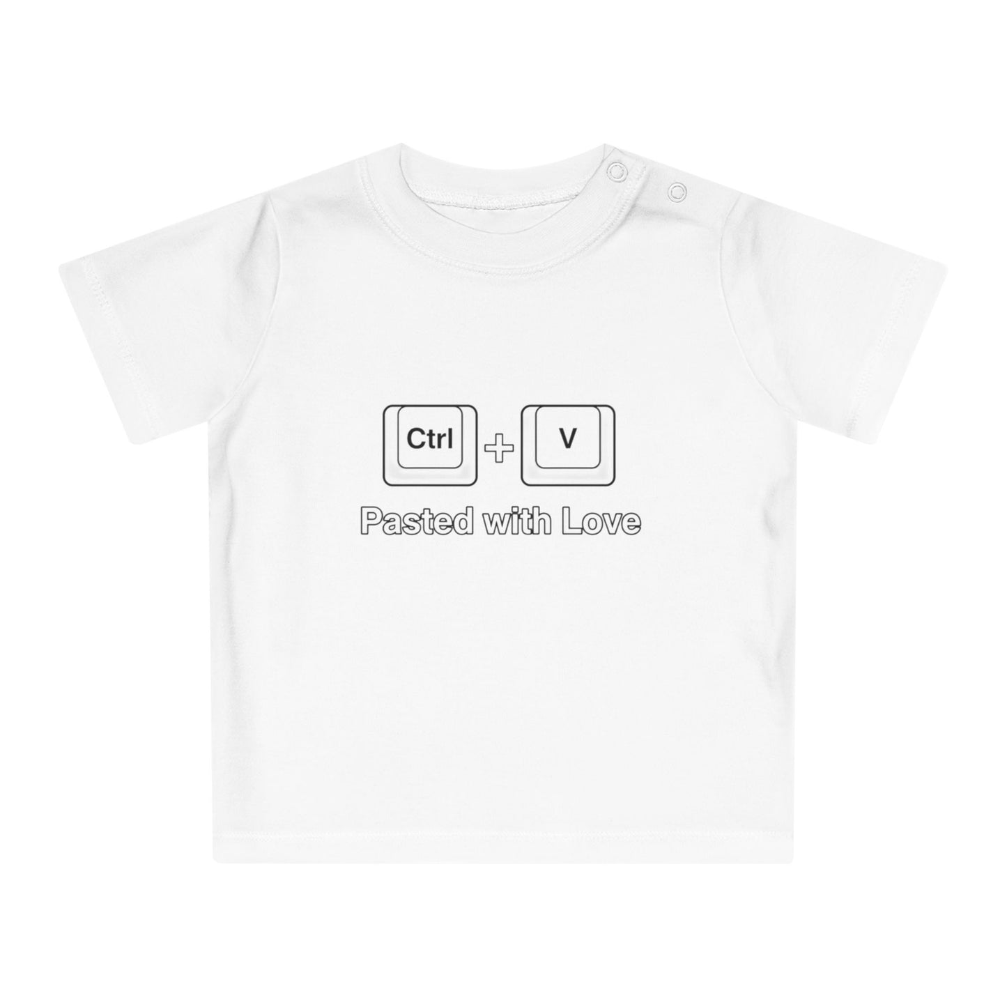 Baby T-Shirt Ctrl V Pasted With Love - Süßes Geschenk für Tech-Eltern und Programmierer