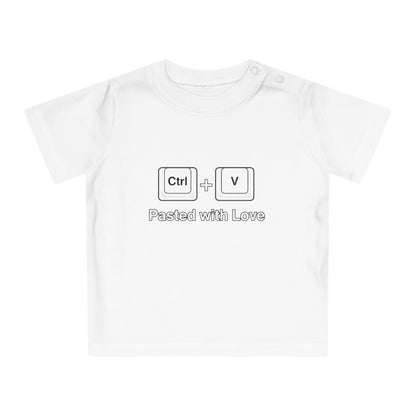 Baby T-Shirt Ctrl V Pasted With Love - Süßes Geschenk für Tech-Eltern und Programmierer