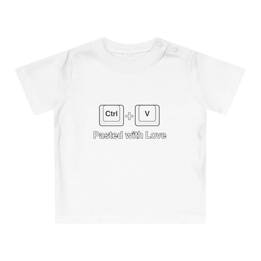 Baby T-Shirt Ctrl V Pasted With Love - Süßes Geschenk für Tech-Eltern und Programmierer