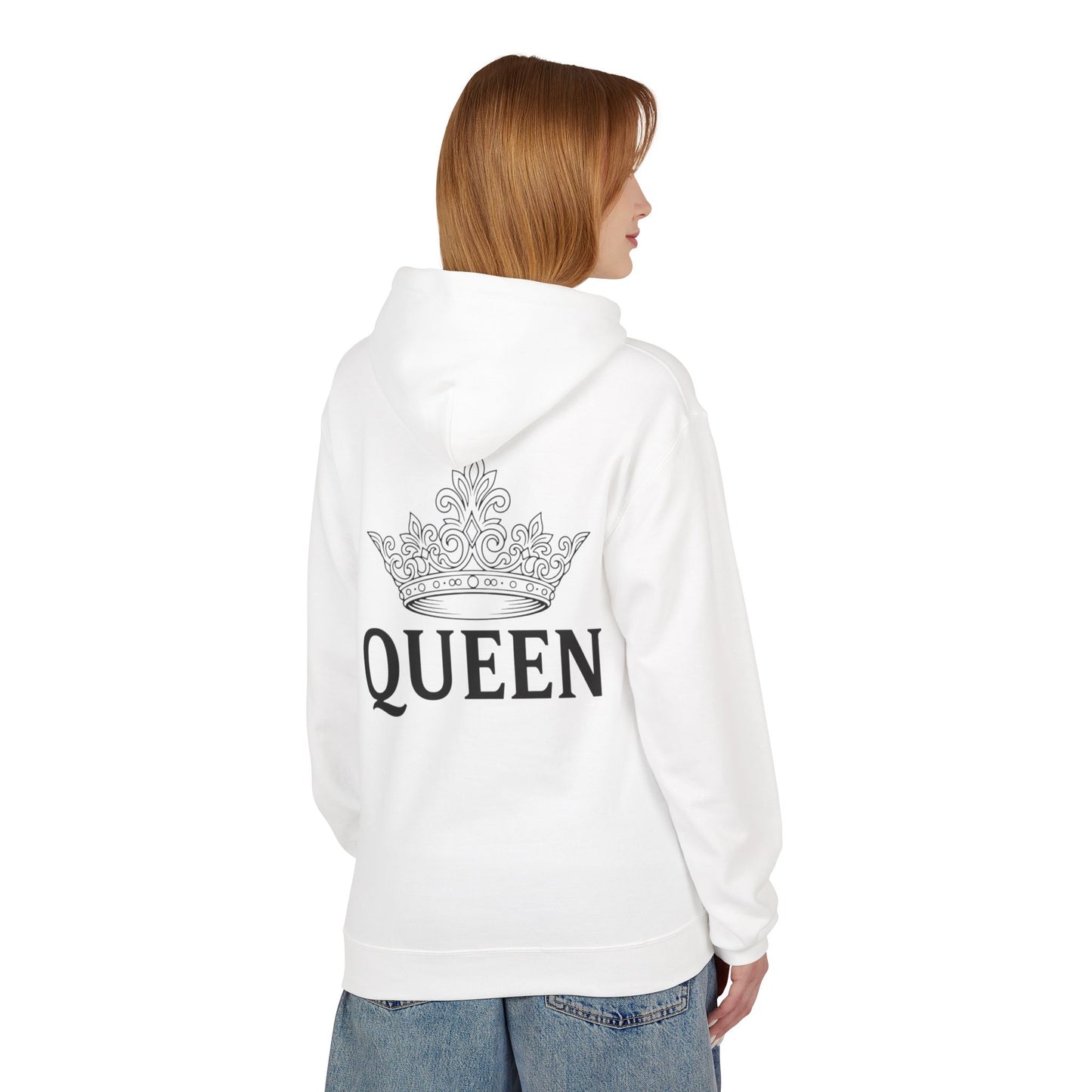Partner Hoodie 'QUEEN' – Personalisierter Couple Pullover für Sie