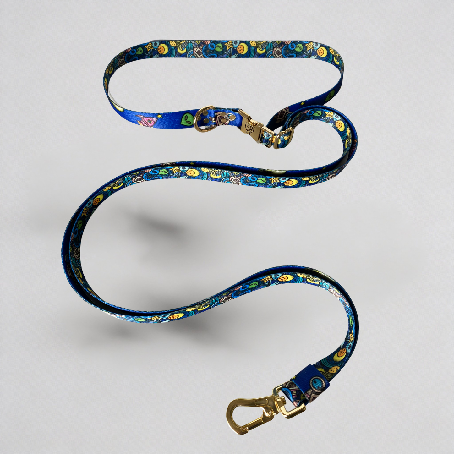 Hundeleine Galaxy Detail - Premium Gold-Karabiner und Verschluss