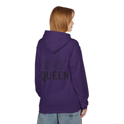 Rücken - Weiß/Hell): "QUEEN Hoodie Rücken weiß - Couple Pullover mit Krone-Motiv"

