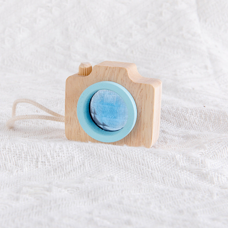 Holz Spielzeugkamera Blau – Kaleidoskop-Effekt für kreatives Rollenspiel