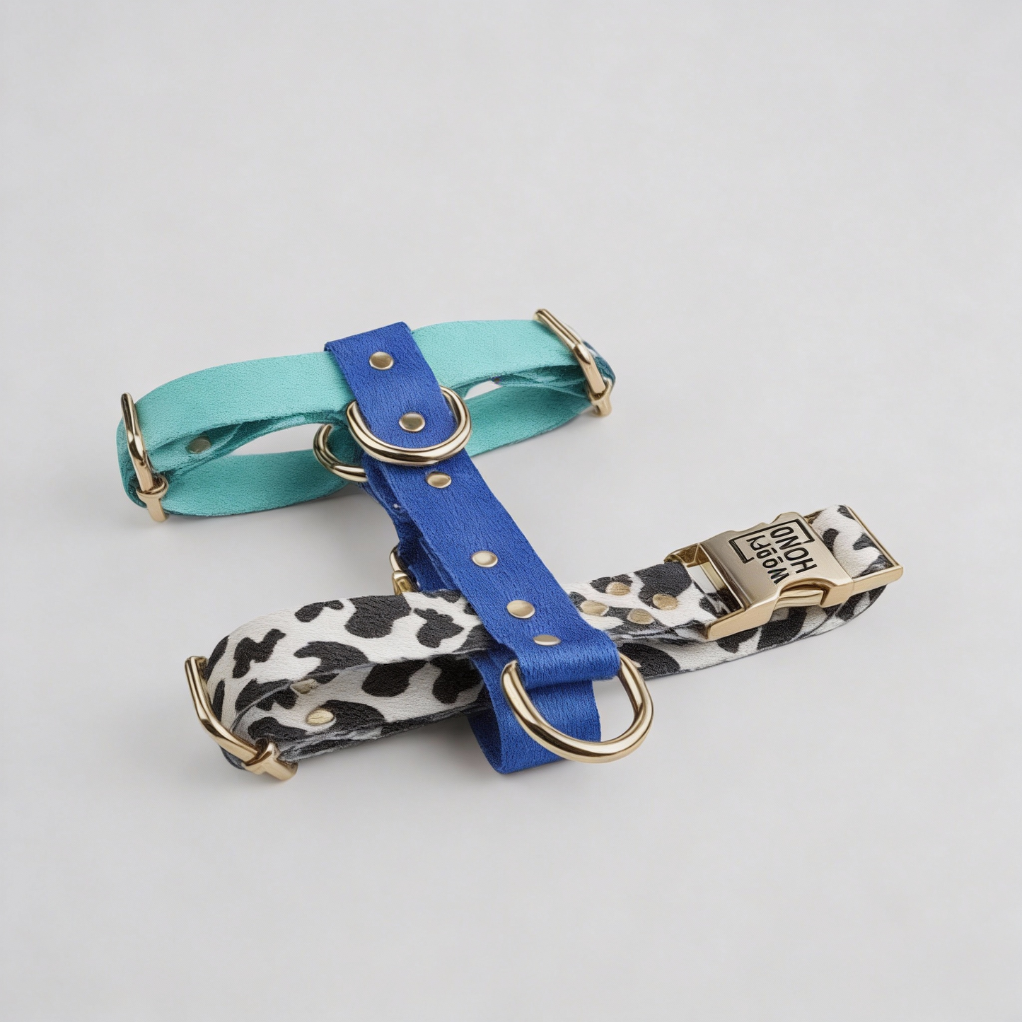  Blueberry Hundegeschirr in blau und lila mit goldenen Metallbeschlägen - Premium Hundezubehör von MKM Conceptstore

