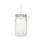 Personalisierbarer Becher mit Strohhalm aus Glas – Vintage Trinkglas
