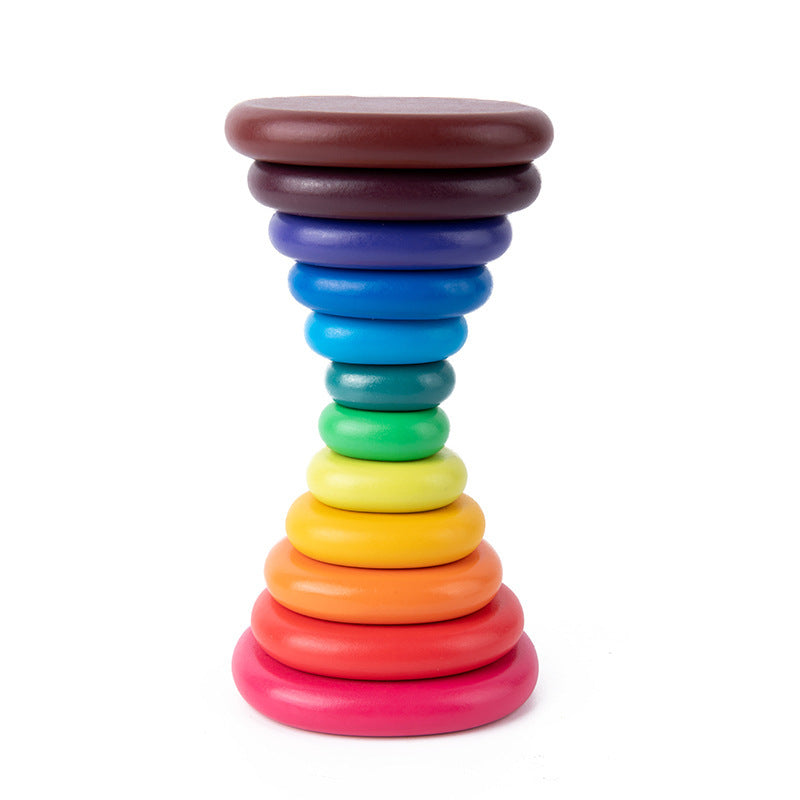 Holz Stapelsteine für Kinder – Regenbogen & Pastell ab 2 Jahren