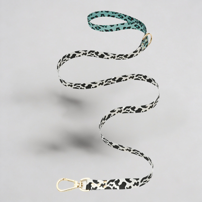 Hundeleine Aqua Camo Detail - Premium Goldmetall-Verschluss und Karabiner