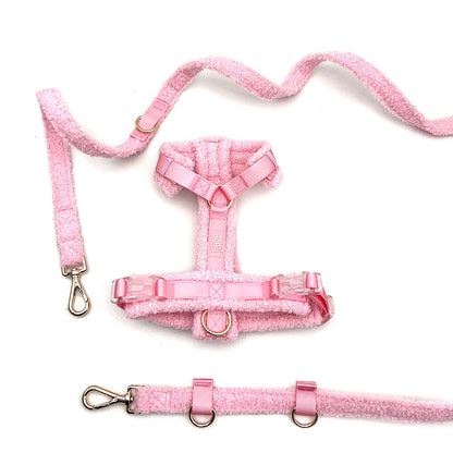 Hundegeschirr-Set mit 240cm Leine - Elegantes Design in Rosa