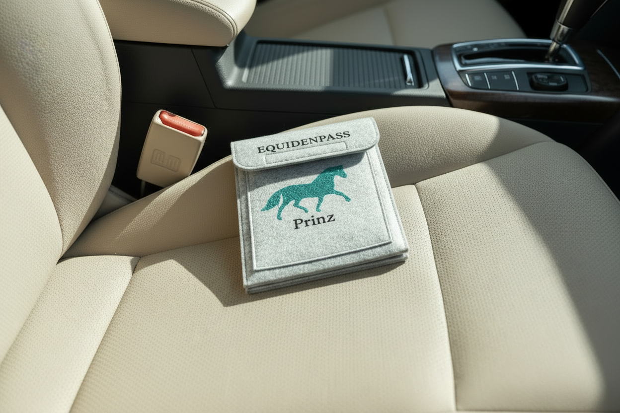 Personalisierbare Filztasche für Equidenpass für Pferdebesitzer