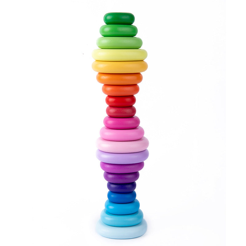 Holz Stapelsteine für Kinder – Regenbogen & Pastell ab 2 Jahren