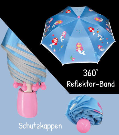 Magic Regenschirm Meerjungfrau – Farbwechsel bei Regen für Kinder