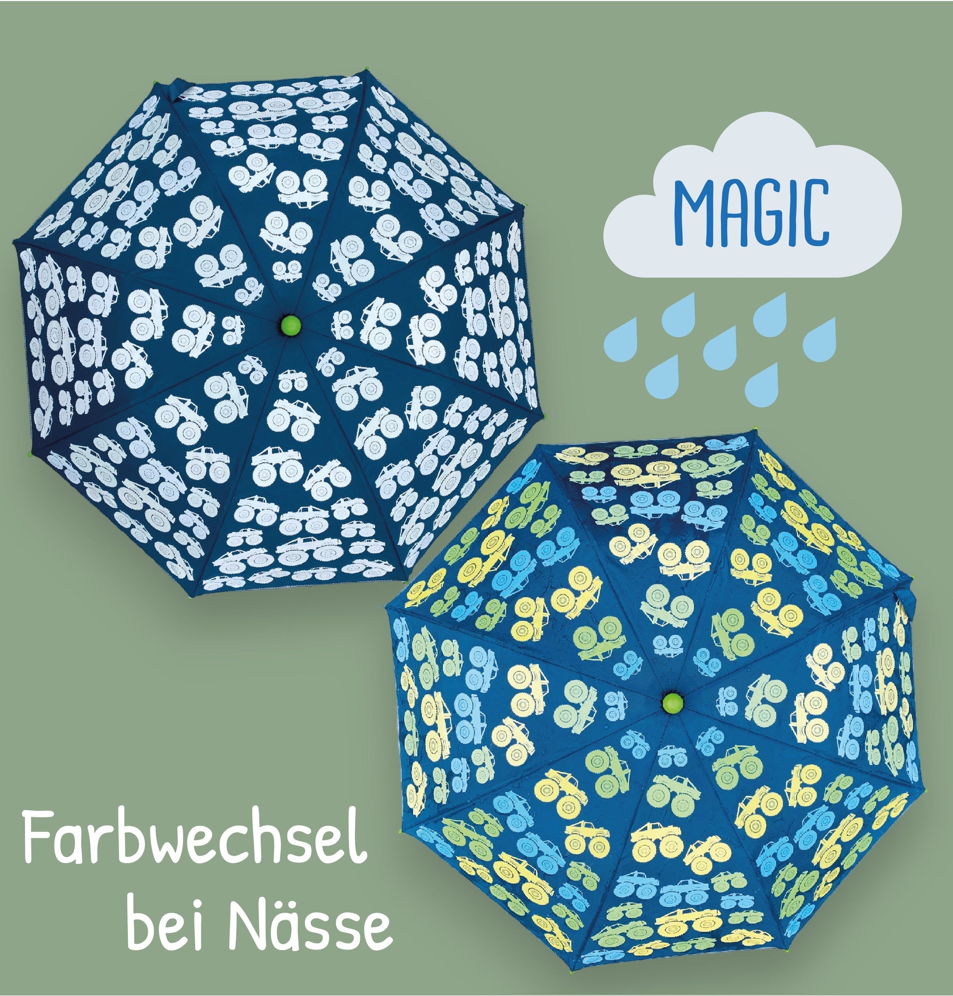 Kinder Regenschirm Monster Truck mit Magic-Effekt