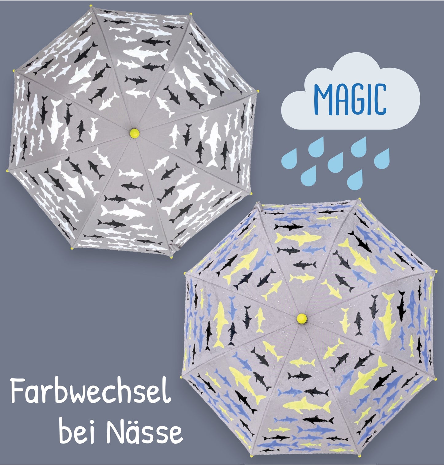 Kinder Regenschirm Hai – Magic Regenschirm mit 3D-Effekt