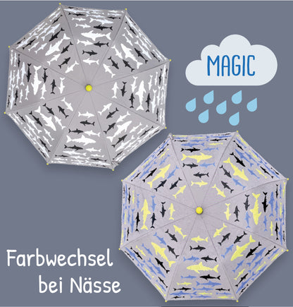 Kinder Regenschirm Hai – Magic Regenschirm mit 3D-Effekt