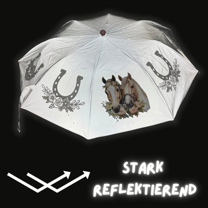 Kinder Regenschirm Pferd mit Reflektor – Magic Sicherheitsschirm