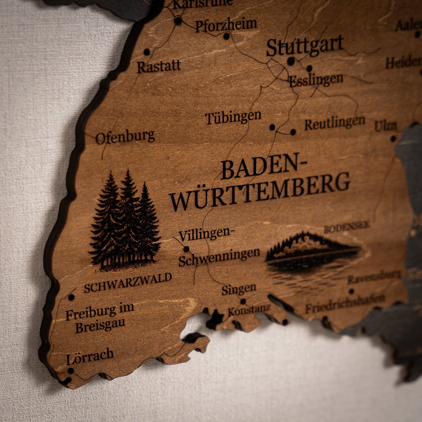 Deutschland 3D Holzkarte – Wanddeko aus Holz