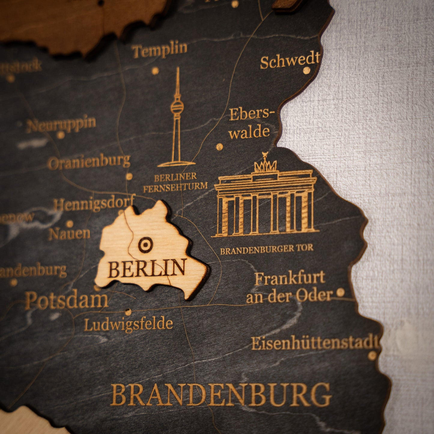 Deutschland 3D Holzkarte – Wanddeko aus Holz