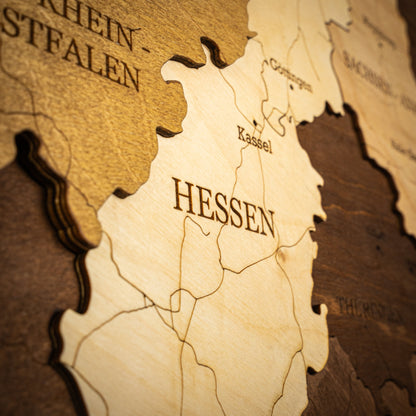 Deutschland 3D Holzkarte – Wanddeko aus Holz
