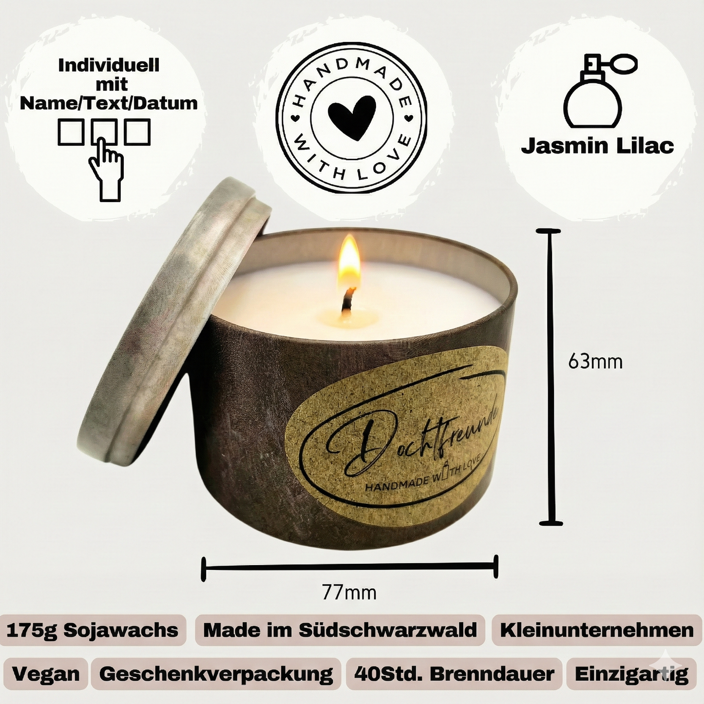 Sternzeichen Duftkerze personalisiert – Zodiac Kerze mit Name kaufen