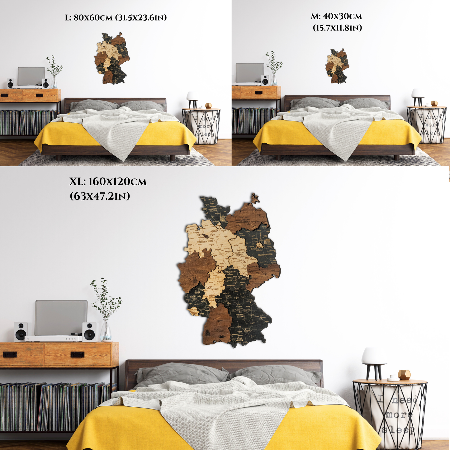 Deutschland 3D Holzkarte – Wanddeko aus Holz