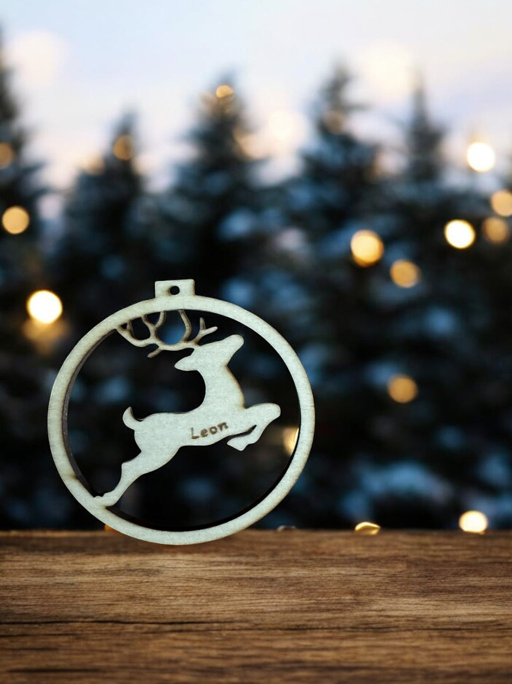 Personalisierbare Weihnachtsanhänger aus Holz