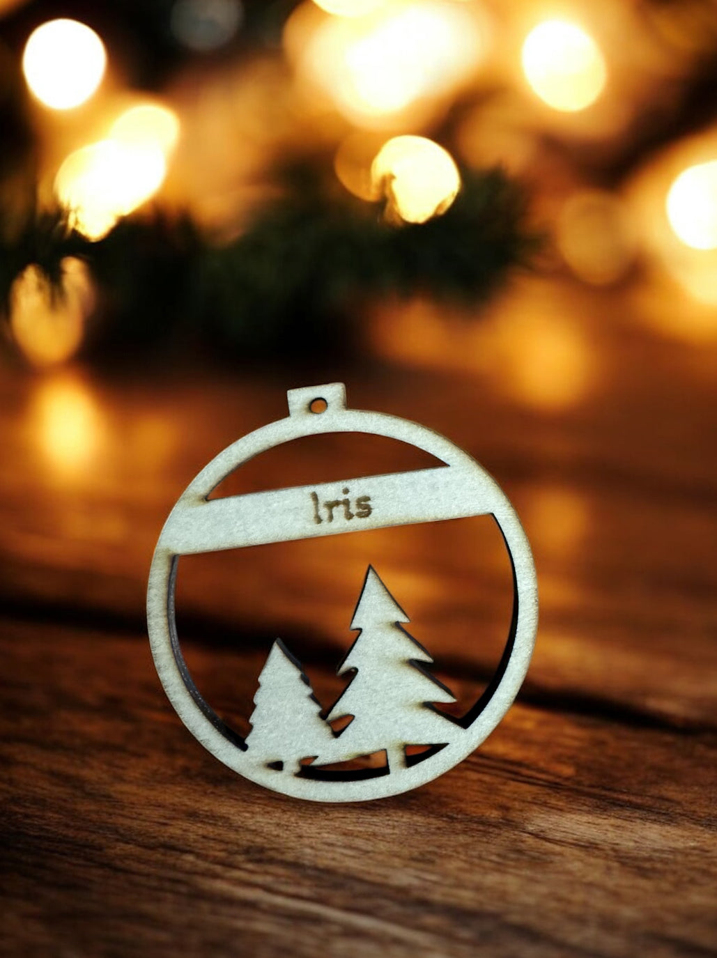 Personalisierbare Weihnachtsanhänger aus Holz