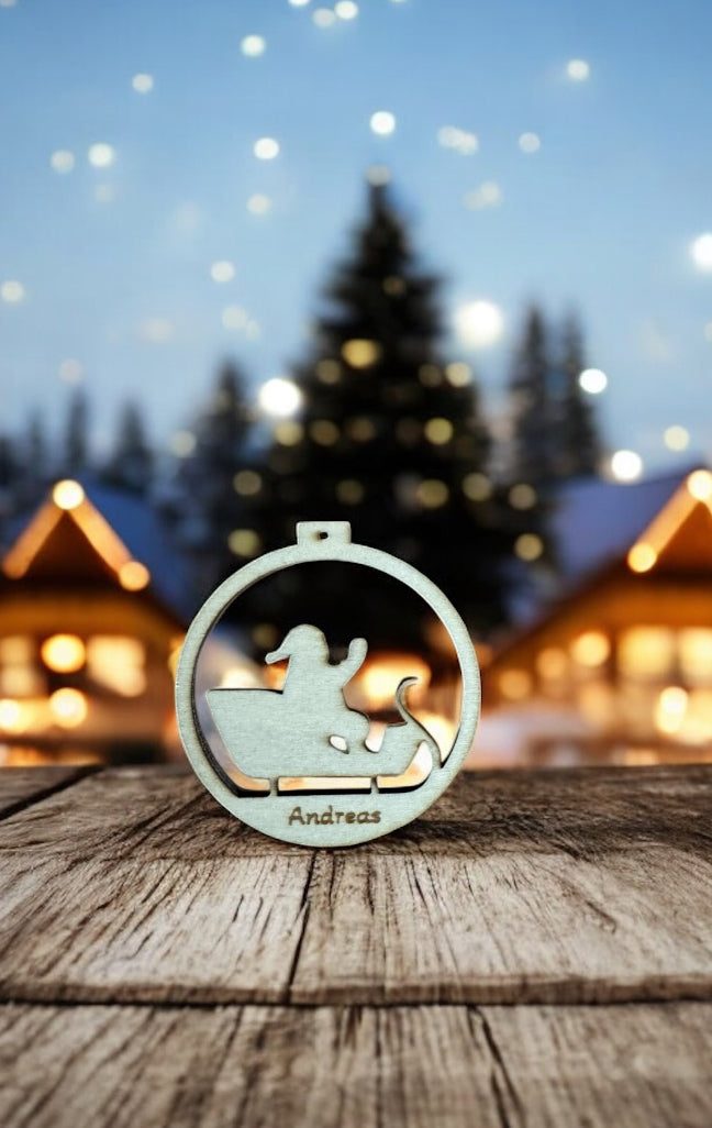 Personalisierbare Weihnachtsanhänger aus Holz
