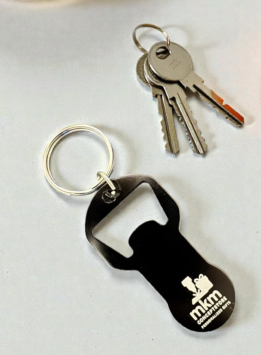 Einkaufswagen-Chip/Schlüsselanhänger mit Flaschenöffner Aluminium