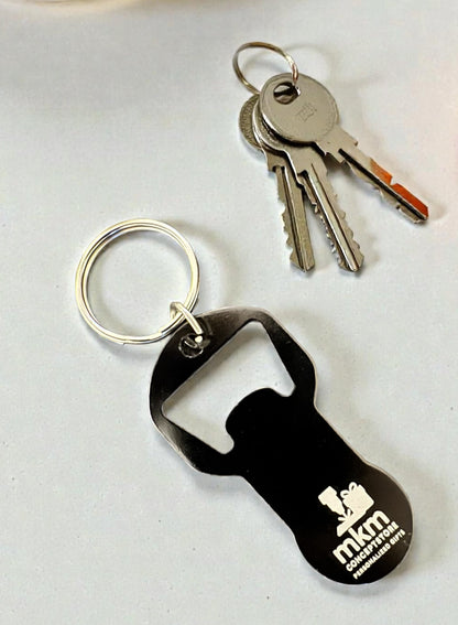 Einkaufswagen-Chip/Schlüsselanhänger mit Flaschenöffner Aluminium