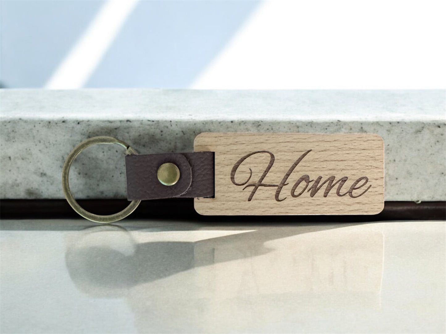 Personalisierbarer Holz Schlüsselanhänger