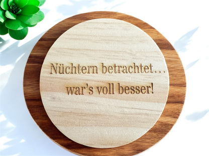 Personalisierbarer Holz-Untersetzer