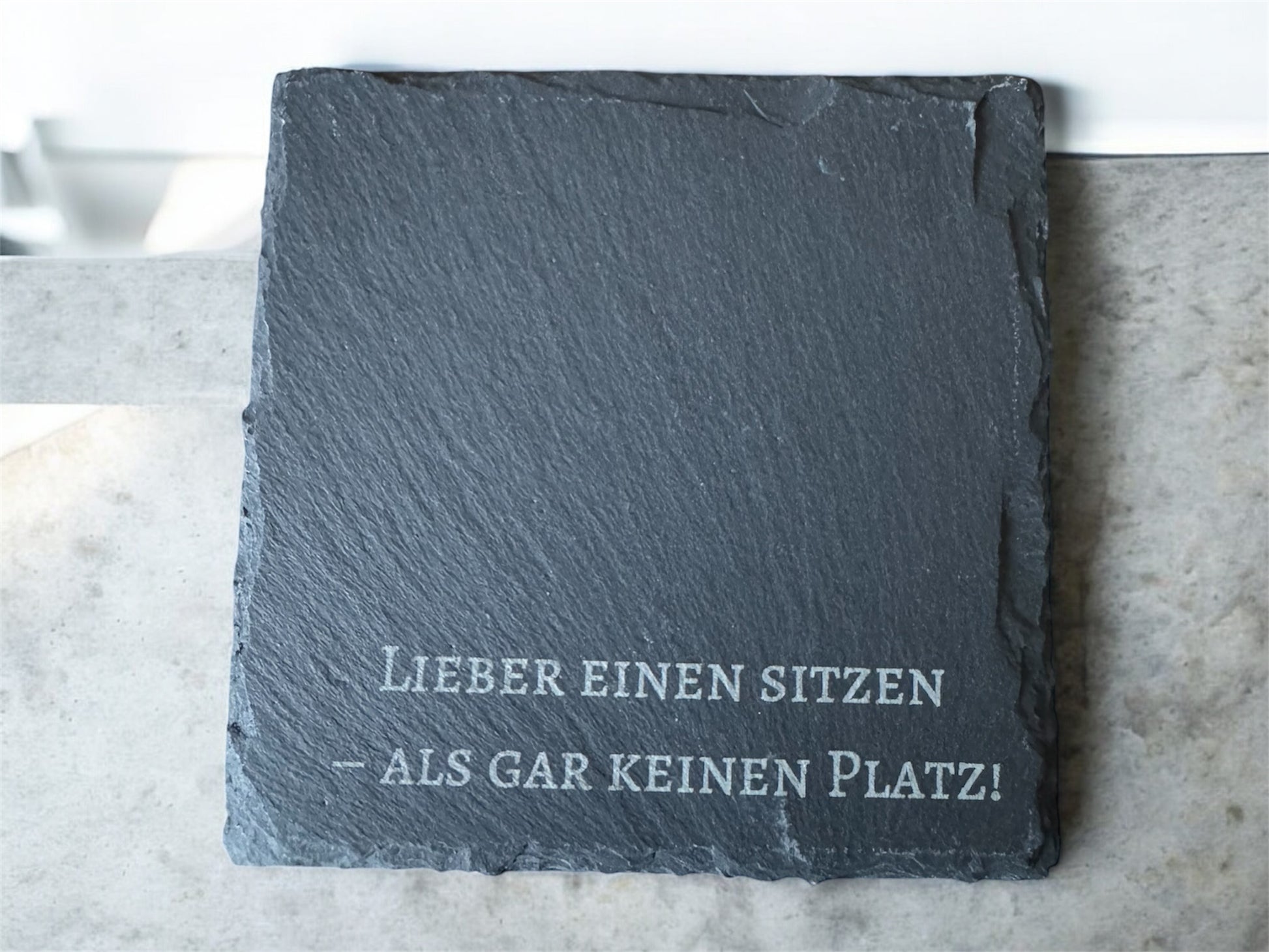 Untersetzer aus Schiefer mit individueller Gravur, stilvolles Geschenk