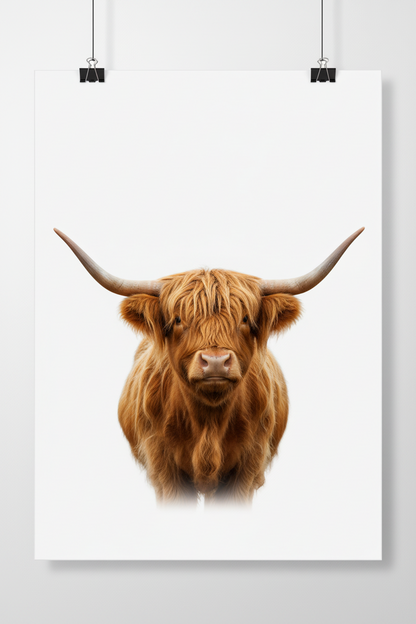 Minimalistisches weißes Poster in Museum-Qualität - moderne Wandkunst New Highland
 