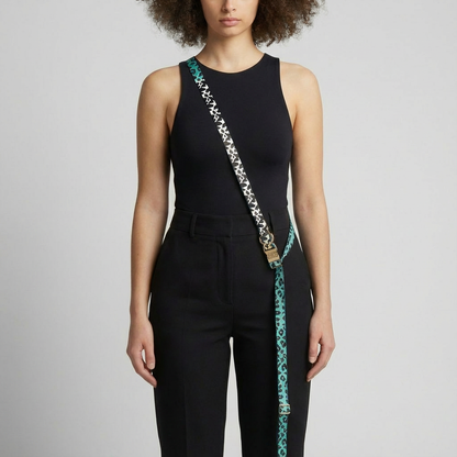 Hands-Free Hundeleine Aqua Camo - Freihändig als Hüftleine mit Goldmetall

