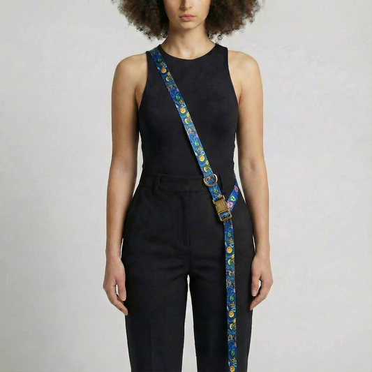  Hands-Free Hundeleine Galaxy - Freihändig als Hüftleine mit Goldmetall

