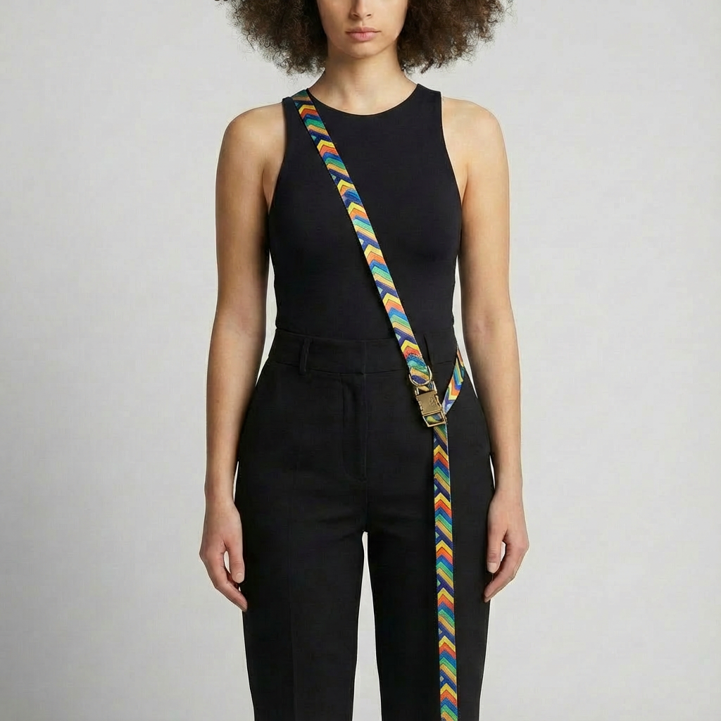 Festival Hands-Free Hundeleine in bunten Farben mit goldenen Metallbeschlägen - Freihändige 2m Leine von MKM Conceptstore

