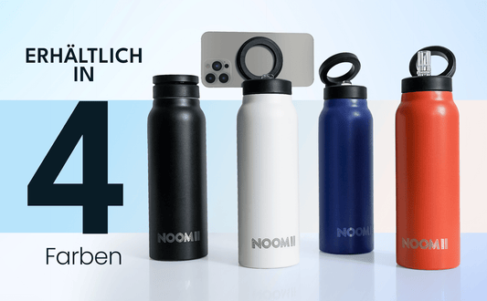 Edelstahl Trinkflasche 800ml Weiß – Magnetdeckel mit Handyhalter

 