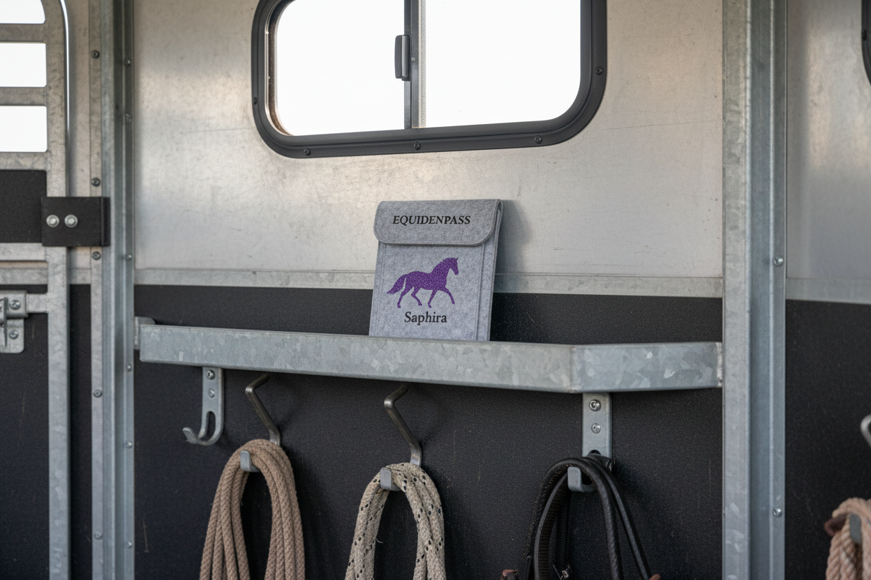 Personalisierbare Filztasche für Equidenpass mit Druck