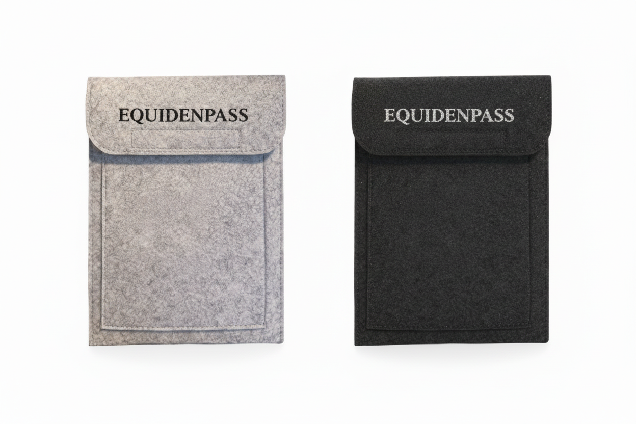 Personalisierbare Filztasche für Equidenpass mit Wunschfarbe