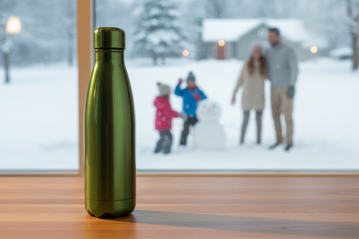 Edelstahl Thermoflasche mit individuellem Wunschtext graviert